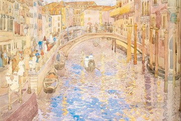  Prendergast Lienzo - Escena del Canal de Venecia postimpresionismo Maurice Prendergast Venecia